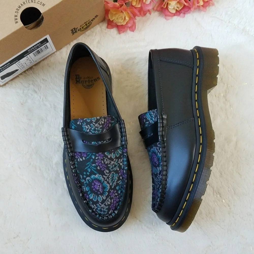 DR. MARTENS PENTON FLORAL JACQUARD LOAFERS - Picture 3 of 10